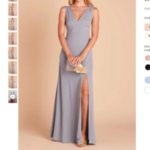 Birdy Grey Bridesmaids Dress - Shamin Crepe Dress in  Dusty Blue (MEDIUM)